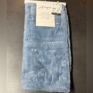 Just Imagine Embossed Blue Cars Trucks Vehicle Baby Blanket